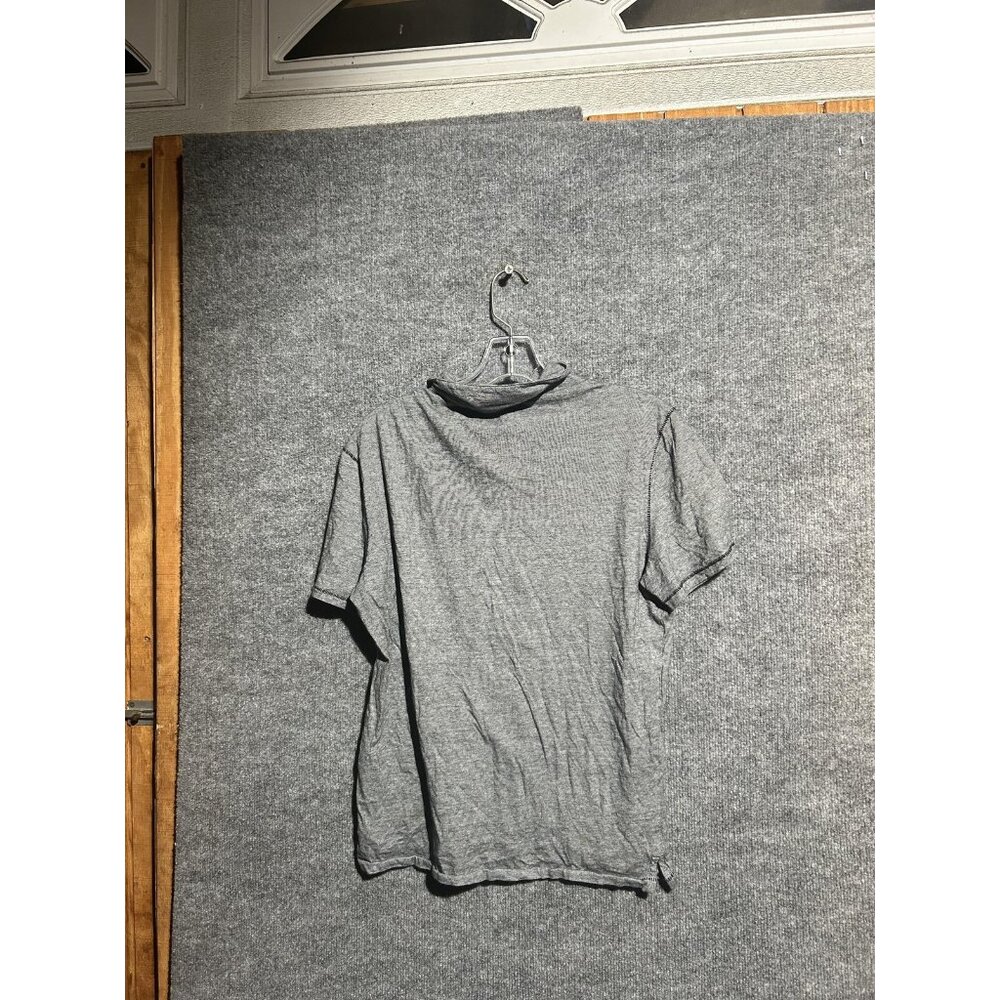 John Varvatos U.S.A. Polo Shirt Mens Medium Gray Striped Pocket 100% Cotton - Picture 2 of 6